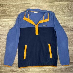 Women’s Benton Springs Half SnapFleece Pullover, Blue, navy, tan, size: Small